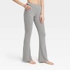 Women's Cozy Ribbed Crossover Waistband Flare Legging Pants - Colsie™  Heathered Gray XS