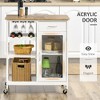 Rolling Kitchen Island with Storage, Kitchen Cart with 4-bottle Wine Rack, Bar Cart - 3 of 4