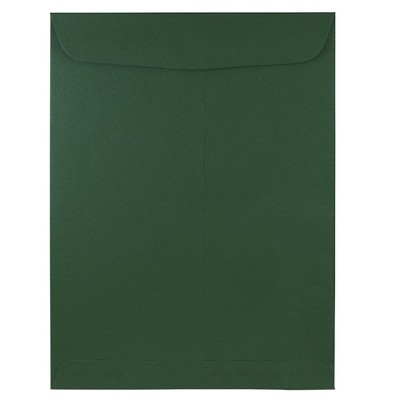 JAM Paper 9 x 12 Open End Catalog Envelopes Dark Green 10/Pack 31287529C