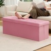 LUSIMO 43" Velvet Storage Ottoman Toy Chest Footstool For Bedroom Living Room - 4 of 4