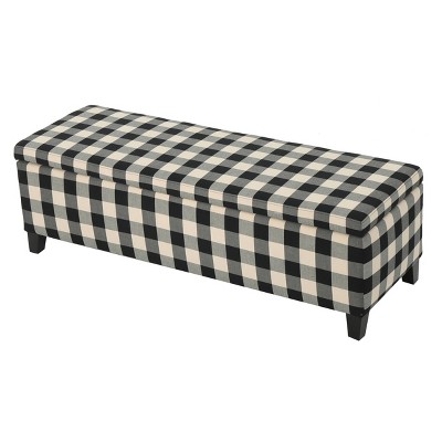 Cleo Storage Ottoman Black/White Checkerboard - Christopher Knight Home