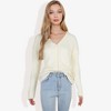 Anna-Kaci Women's Button-Up Cardigan V-Neck with Ribbed Hem - 3 of 4
