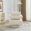 CAVINAS 29.13" W Square Swivel Accent Chair, Upholstered Barrel Lounge Chair with Open Back, 360 Degree Rotation, Removable Back Cushion - 4 of 4