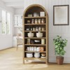 Fulvari 71" Arched Kitchen Pantry Cabinet, 7 Tier Freestanding Bookcase with Adjustable Shelves, Wooden Open Storage Book Shelf - 3 of 4