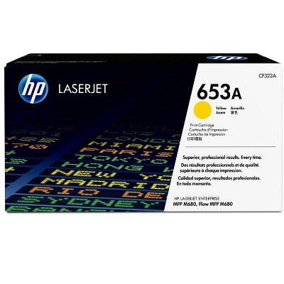 HP Inc. 653A Yellow Original LaserJet Toner Cartridge, ~16,500 pages, CF322A