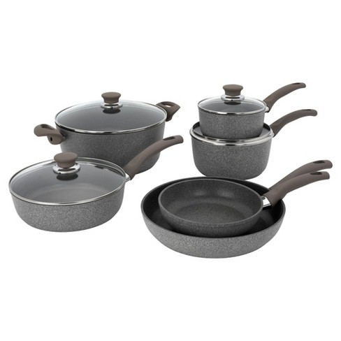 Ballarini Parma By Henckels 10-Piece Forged Aluminum Nonstick Cookware Set,  Pots And Pans Set, Granite, Made In Italy