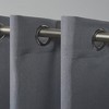 Set Of 2 Biscayne Grommet Top Light Filtering Window Curtain Panels - Exclusive Home - 3 of 4