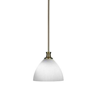 Toltec Lighting Carina 1 - Light Pendant in  New Aged Brass with 10.75" Opal Frosted Shade