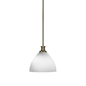 Toltec Lighting Carina 1 - Light Pendant in  New Aged Brass with 10.75" Opal Frosted Shade - 1 of 1