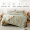Soft Duvet Cover - 100 Washed Microfiber October Mist Sage Set with Zipper Corner Ties No Comforter - 2 of 4