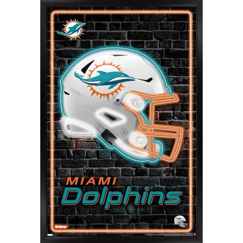 Trends International Nfl Miami Dolphins - Neon Helmet 23 Framed Wall Poster  Prints Black Framed Version 14.725 X 22.375 : Target