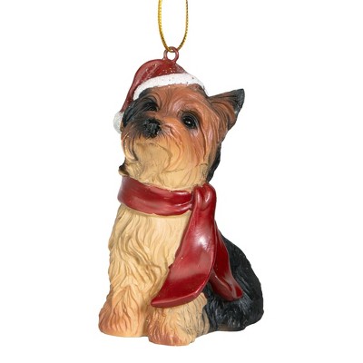 Design Toscano Yorkshire Terrier Holiday Dog Ornament Sculpture