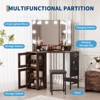 Corner Vanity Desk, 3 Color Lighting Modes Makeup Vanity, Modern Dressing Table, with Stool and Cabinet, for Bedroom, Living Room - 2 of 4