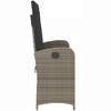 41.3"Reclining Patio Bench with Cushions Gray Poly Rattan - 4 of 4