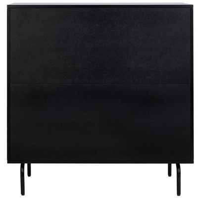 Transitional Genevieve 3-Drawer Dresser in Black/Walnut with Gold Accents