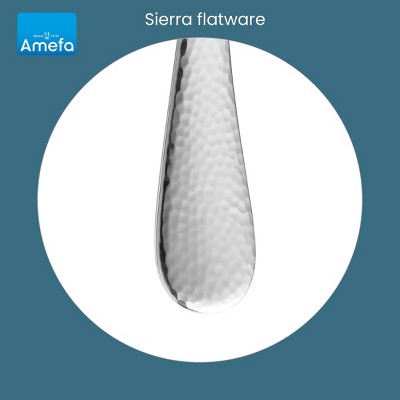 Amefa Sierra 20-Piece Hammered 18/10 Stainless Steel Flatware Set, High Gloss Mirror Finish, Silverware Set Service for 4, Rust Resistant Cutlery