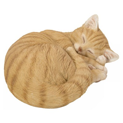 4.5&#34; Polyresin Sleeping Tabby Cat Statue Orange - Hi-Line Gift