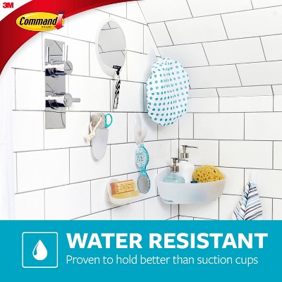 Medium Brushed Nickel Plastic Bath Hooks with Adhesive Strips