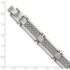 Black Bow Jewelry Men's 12mm Stainless Steel White Diamond Textured Bracelet, 9 Inch - 4 of 4