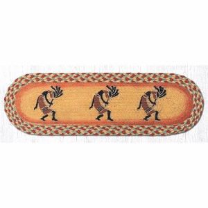 Earth Rugs Southwestern Kokopelli Oval Stair Tread – Lodge & Cabin Decor 27"x8.25" - 1 of 3