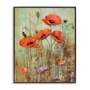Stupell Industries Rustic Red Poppies Framed Giclee Art - 1 of 4