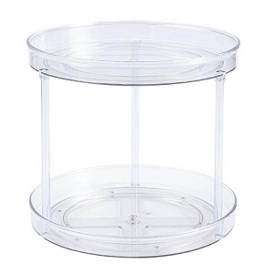 LunaLulinlk Clear Turntable Organizer 2-Tier 360-Degree Rotating Cabinet Lazy Susan Organizers Spinning Spice Containers - 1 of 4