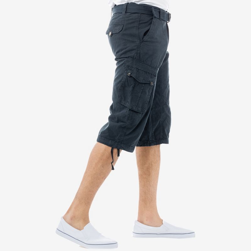 X RAY Men’s Belted 18 Inch Below Knee Long Cargo Shorts (Big & Tall), 3 of 5