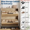 Entryway Shoe Storage Cabinet with 2 Flip Drawers, Freestanding Shoe Organizer w/Metal Legs, Adjustable Shelf Narrow Shoe Rack Cabinet - 4 of 4