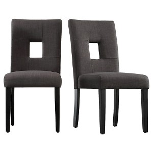Phelan Keyhole Dining Chair Wood/Charcoal (Set of 2) - Inspire Q, Grey