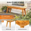 VINGLI Outdoor Wooden Bench, 46” 2-Person Backless Dining Bench, Weatherproof Outdoor Patio Bench for Porch Entryway Garden (1, Teak) - 4 of 4