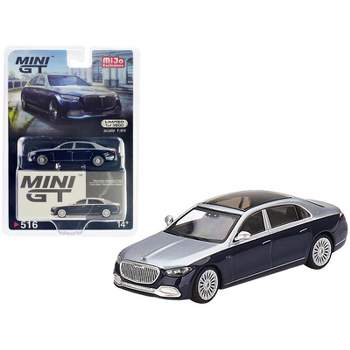 Mercedes-Maybach S 680 Cirrus Silver and Nautical Blue Metallic Limited Edition to 3600 pcs 1/64 Diecast Model Car by True Scale Miniatures