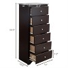 HDZNVF 6 Drawers Chest Dresser Clothes Storage Bedroom Furniture Cabinet,Brown - 2 of 4