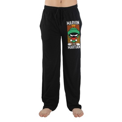 Looney Tunes Classic Cartoon Marvin the Martian Mens Black Pants