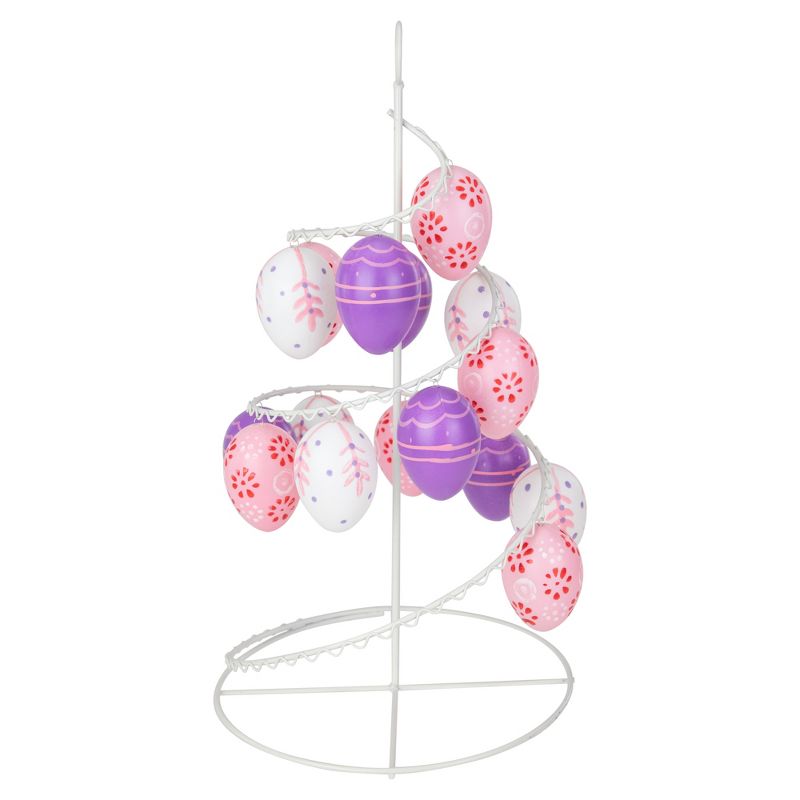 Northlight 14.25" Floral Cut-Out Spring Easter Egg Tree Decoration - White/Pink, 3 of 6