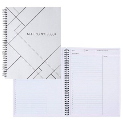 Meeting Notebook- 2-Pack Meeting Book for Notes Taking, Meeting Journal, Business Planner, 80 Sheets Each, White, 11 x 8.5 inches