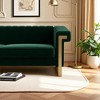 VASIP Luxury Blue Velvet Chesterfield Sofa,3-Seater with Gold Metal Legs and Channel Tufted Back,for Living Room,Office - 4 of 4