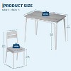 3-Piece Square Dining Table Set for 2, Space Saving Kitchen Dinette w/Steel Frame - Small Space Set for Apartments - 2 of 4