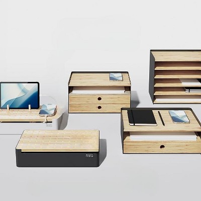 Natural Bamboo 5-Tier Paper Letter Tray Organizer