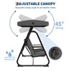 2-Person Patio Swing Chair with Adjustable Canopy - Heavy Duty Outdoor Swing Glider for Porch, Garden, Poolside & Backyard Relaxation - 4 of 4