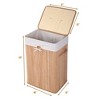 Costway Rectangle Bamboo Hamper Laundry Basket Washing Cloth Bin Bag Lid Black/Natural/Brown/Bamboo - 4 of 4