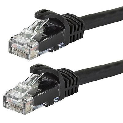 Monoprice Cat6 Ethernet Patch Cable - 10m - Black (5 pack) Snagless RJ45, Stranded, 550MHz, UTP, Pure Bare Copper Wire, 24AWG - Flexboot Series