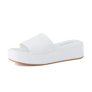 CUSHIONAIRE KUDOS Women’s Platform Sandals – Wedge Sandals for Women, Comfortable Slip-On Shoes, Dressy Summer Sandals with Cushioned Footbed - 1 of 4