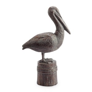 SPI Home Feathered Fisherman Garden Sculpture – Cast Iron Heron with Fish Detail, Rustic Outdoor Decor, 25" Tall - 1 of 3