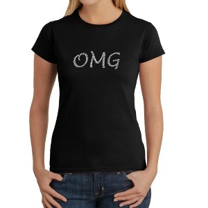 LA Pop Art Women's Word Art T-Shirt - OMG - 1 of 4