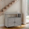 Sapphtopaz Outdoor Potting Bench with Storage Cabinet & Metal Table Top, Hemlock Wood Outdoor Storage Cabinet with Screen Door, Garden Potting Table - 4 of 4