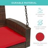 Best Choice Products Woven Wicker Hanging Porch Swing Bench for Patio, Deck w/ Mounting Chains, Seat Cushion - 2 of 4