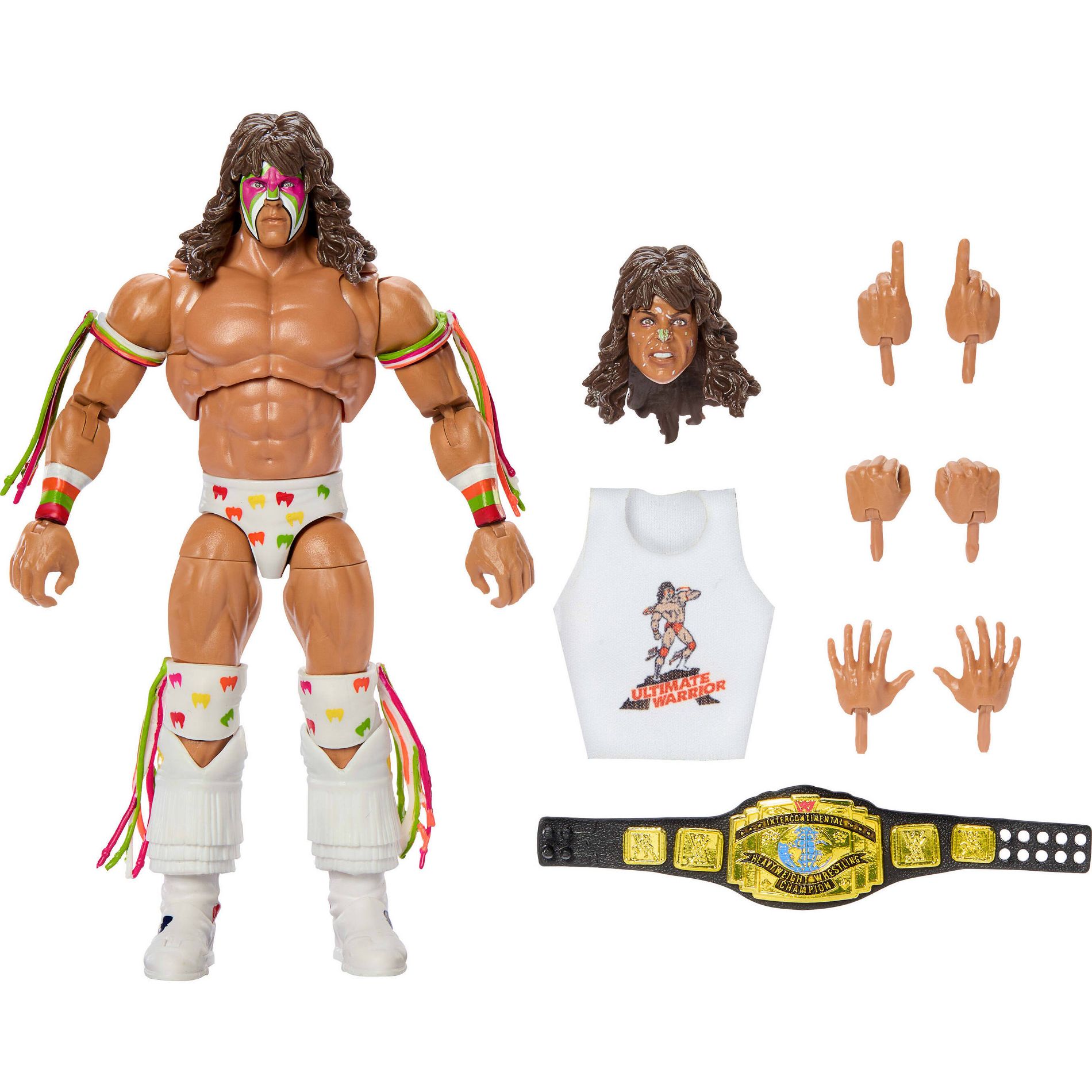 WWE Ultimate Legends Action Ultimate Warrior Figure & Accessories Set 6" Collectible Superstar Action Figures