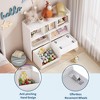 Toy Storage Organizer, Wood Open Bookcase with 2 Drawers, 5 Cubbies Toy Storage Cabinet, Floor Storage Chest for Playing Room, White Special Drawer - 4 of 4