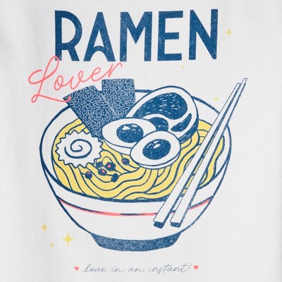 Cat & Jack Girls' Short Sleeve 100% Cotton 'Ramen Lover' Oversized Graphic T-Shirt - Cat & Jack™ White M — фото 5