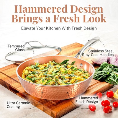 Gotham Steel Hammered Copper 15-Piece Nonstick Cookware Set